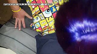 Wife acts as slut sucking cock with handjob and facial cumshot