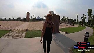 This cute asian teen 18+ couple enjoys homemade doggystyle after sightseeing.