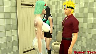 naruto trapped in bathroom with hinata and sakura for wild trio