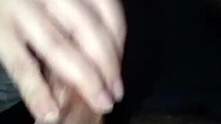 teen gives a handjob in casual setting