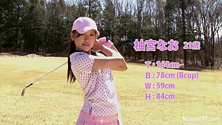 asian teen 18+ plays golf nude