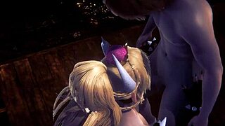 Bowsette sucks in Mario hentai threesome