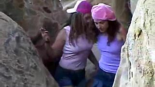 Does petite april finger and lick her teen girlfriend's pussy?