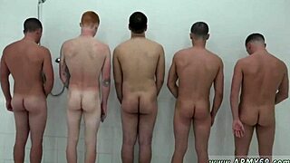 Gay military recruits hazing in showers before intense fucking sessions