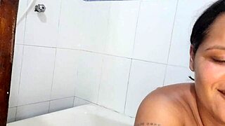 College Buddy Requests Sloppy Latina Bath With Pussy And Ass Tease