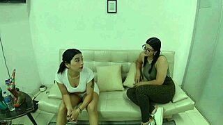 two beautiful latinas licking pussies