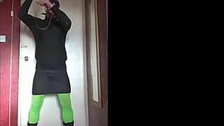 Blindfolded Crossdresser in Unusual Challenge