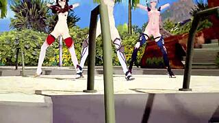 Genshin Impact Noelle Amber Eula in MMD Dance Show
