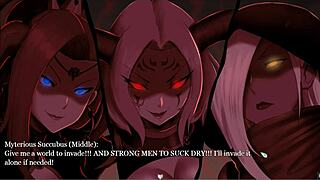 have you seen this naughty brunette with gigantic tits in succubus covenant hentai?