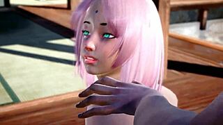 Sakura Fucked In Hot Threesome Hentai