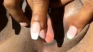 Ebony Milf Thot Squirts Wetly In Front Seat Of Car During Homemade Creampie Session