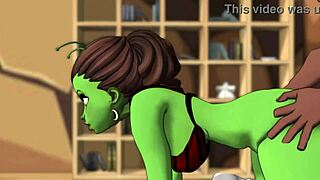 I can't believe this green-skinned alien babe craves BBC action with AI voices!