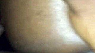 Bent over in doggystyle, this ebony babe takes a big black cock