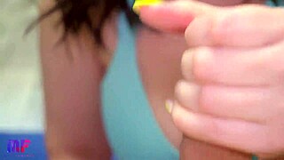 close up view of gentle sucking and ball play in pov