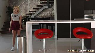 the teen masturbates at work, squirting while fantasizing about stepbro