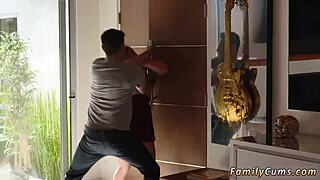 the teen masturbates at work, squirting while fantasizing about stepbro