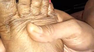 Lotioning my wife's feet for a sensual massage