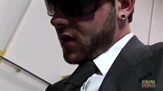 Horny chauffeur fucks busty brunette chick! 🔥