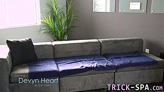 Petite Babe Receives Facial Cumshot After Massage