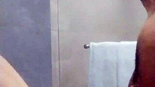 horny girlfriend gets doggystyle in shower
