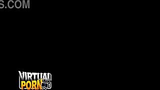 Gorgeous milf in VR gets oiled up sensually