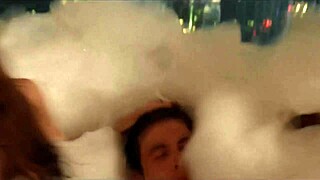 girl with pierced nipples rides strapon with wet desire  