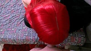 Sexy Colombian Redhead Teen Sucks Boyfriend's Cock Before Anal in POV