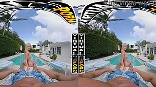 Gorgeous milf in VR gets oiled up sensually