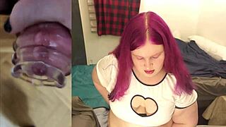 Chubby Tranny Feels Intense Pleasure Masturbating With Monster Cock Toy In Close Up Pov