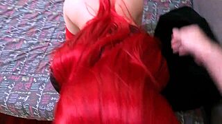 Sexy Colombian Redhead Teen Sucks Boyfriend's Cock Before Anal in POV