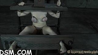 Brunette chick gropes her wet pussy, then hardcore blowjob with gagging and toys.