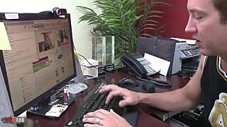 Busty brunette gets hard doggystyle cumshot!