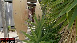 Beautiful euro pornstar enjoying some outdoor oral fun.