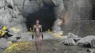 Exploring the dark angel fashion in Fallout 4 with a sexy twist.