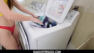 Stepdad punishes teen stepdaughter Catalina Ossa with blowjob and ass in garage!