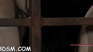 Brunette babe endures hardcore bdsm with toys and blowjob on her vagina