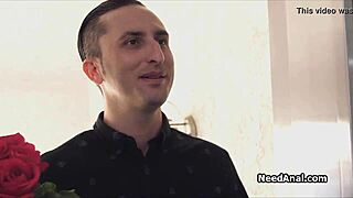 Blonde girlfriend celebrates analversary in seductive lingerie