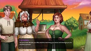 Old ugly grandma transforms into busty blonde teen for cartoon fun.