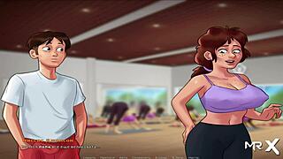 summertimesaga rich girl in dirty maid costume for hentai sex with mommy roleplay