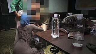 muslim teen sneaks base for cumshot action