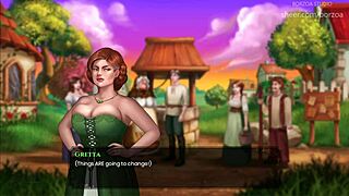 Old ugly grandma transforms into busty blonde teen for cartoon fun.