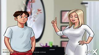 summertimesaga rich girl in dirty maid costume for hentai sex with mommy roleplay