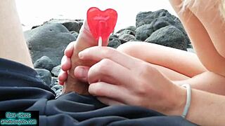 She gives a blowjob and swallows a huge creampie for new year