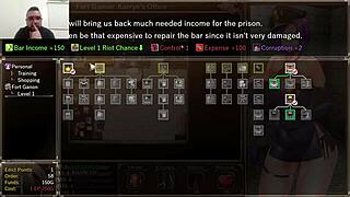 Karryn masturbates in prison hentai game 😈