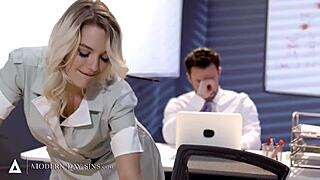 Overworked Boss Hard Assfucks Pervert Maid Kenna James in Office Break