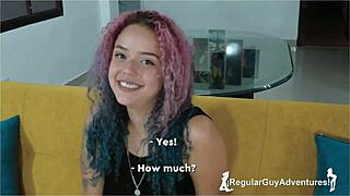 why are you shy, luna? show your big tits on camera for the first time