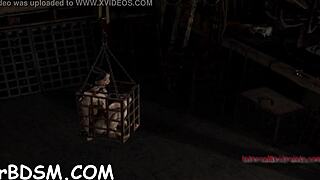 Brunette babe endures hardcore bdsm with toys and blowjob on her vagina