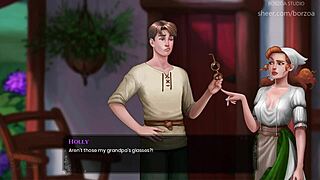 Old ugly grandma transforms into busty blonde teen for cartoon fun.