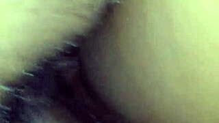 Ebony screamer gets her wet pussy pounded hard.