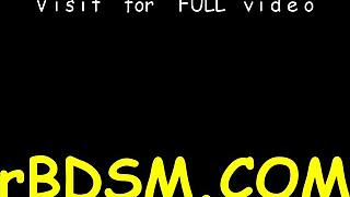 gagged beauty spreads legs for rough toy play